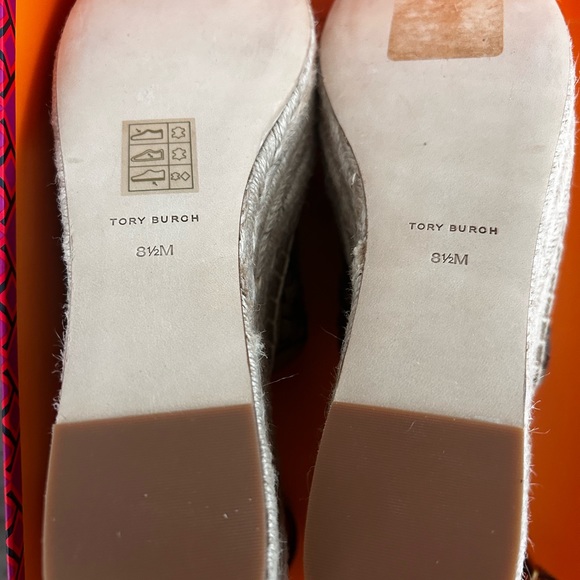 Tory Burch Basketweave Espadrille Wedges - Picture 7 of 9